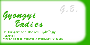 gyongyi badics business card